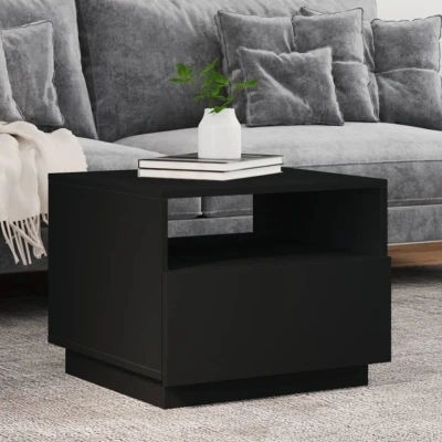 Afbeelding van Salontafel met LED verlichting 50x49x40 cm zwart