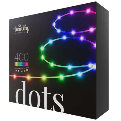 Afbeelding van Twinkly LED strip Dots 22.5 meter (Flexibel, 400 LEDs, IP44, RGB+Wit, Zwart)