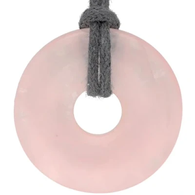 Afbeelding van Lebensquelle Plus Rozenkwarts edelsteen donut Ø 30 mm hanger, halfedelsteen
