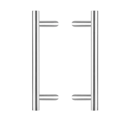 Afbeelding van Deurgrepen set T schuin 600x90x30 geborsteld RVS