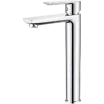 Afbeelding van Ibergrif M11102 Wastafelkraan Hoge Uitloop, Waterkraan Voor Badkamer, Wastafelkraan, Chroom, Zilver