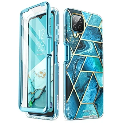 Afbeelding van i Blason Cover voor Samsung Galaxy A12 (2020) Protezione a 360 Gradi, Design Elegante con per lo Schermo Integrata (Azzurro) Blauw