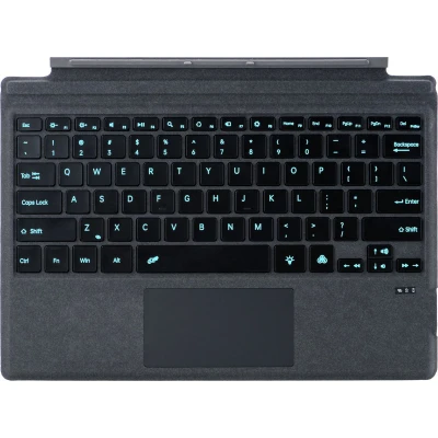 Afbeelding van Toetsenbord geschikt voor Microsoft Surface Pro 4/6/7 QWERTY Bluetooth Cover Met Touchpad en verlichting Grijs