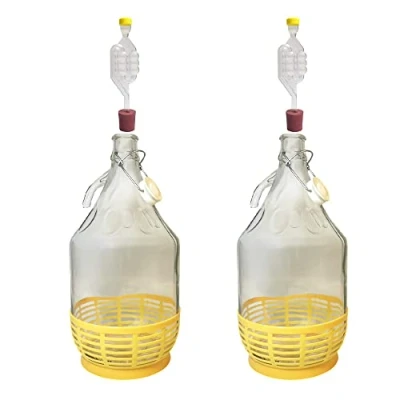 Afbeelding van DIAH DO IT AT HOME 2 x 5L Demijohns Luchtsluizen, Bungs voor Cider Carboy 1 Gallon, Wijn maken, Opslag