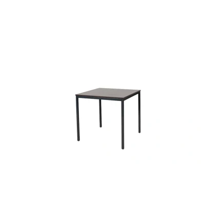 Afbeelding van Domino Basic bureautafel, vaste hoogte met 80x80cm logan eiken 25mm blad en zwart (RAL9005) 4 poot frame