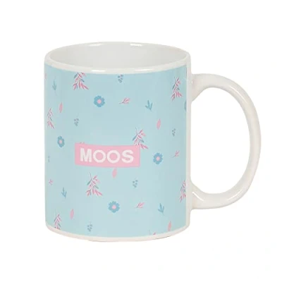 Afbeelding van MOOS Grote keramische mok, robuust, licht, duurzaam, hoge kwaliteit, 350 ml, 8 x 9,5 cm, turquoise, Turkoois Blauw, Standaard, casual
