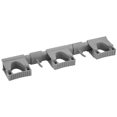 Afbeelding van Vikan Ophangsystemen Hygiene Hi Flex Ophangsysteem met 3 Rubber Band Klemmen en 2 Haken Grijs 420mm