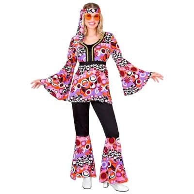 Afbeelding van WIDMANN 21833 kostuum DONNA MODA ANNI 70 GROOVY VIOLA L #2183