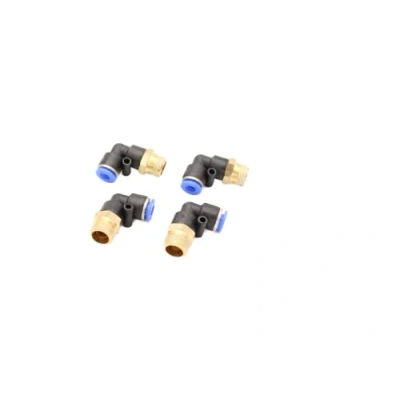 Afbeelding van Pneumatische hoek steekschroefverbinding 90 1/4&quot; op 6 mm, 4 stuks push in persluchtaansluiting steekaansluiting (R 6mm)
