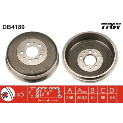 Afbeelding van Trw Remtrommel DB4189