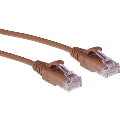Afbeelding van ACT DC9200 LSZH U/UTP CAT6 Datacenter Slimline Patchkabel Snagless RJ45 connectoren Bruin 50 cm