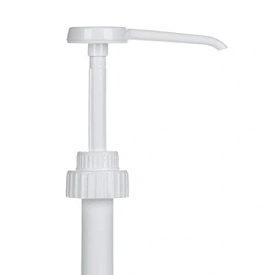 Afbeelding van LinkDes® Doseerpomp, dispenserpomp, wit, voor 5 liter jerrycan DIN 45 schroefdraad, 30 ml slag gel of zeep, geschikt levensmiddelen