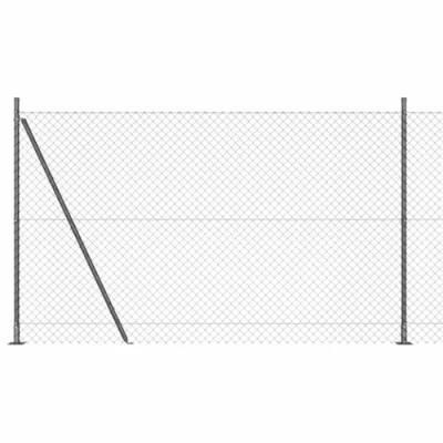 Afbeelding van vidaXL Kettinglinkomheining met 7 geflensde palen 1.4x10 m Gegalvaniseerd staal