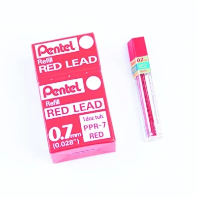 Afbeelding van Pentel PPR Cases met 12 rode vullingen voor vulpotloden 0,7 mm