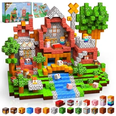 Afbeelding van Goody King Magnetische bouwstenen150 stuks magnetisch bouwkubus spel, constructiespeelgoed voor jongens en meisjes leeftijd 3 4,5 8 9 10, STEM Montessori stapelspeelgoed, sensorische tegels
