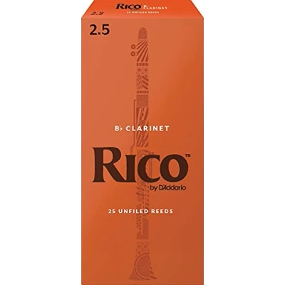Afbeelding van D&#039;Addario Klarinet Bladen Rico Bb Clarinet Reeds RCA2525 Dikte 2,5 25 stuks