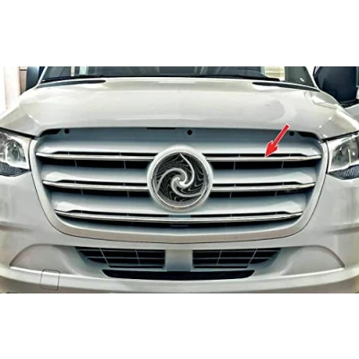 Afbeelding van Radiatorgrilllijsten geschikt voor Mercedes Sprinter W907 W910 vanaf 2018, verchroomde sierlijst van roestvrij staal, frontlijsten, chromen strips koelers