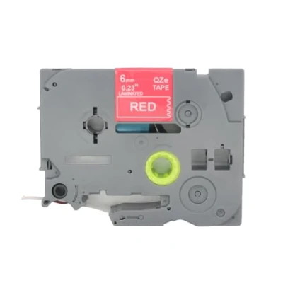 Afbeelding van BROVACS 1 Pack Wit op Rood Gelamineerde Label Tape Compatibel voor Brother P Touch Printer TZ 415 TZe 6mm 1/4&quot; OPA4415