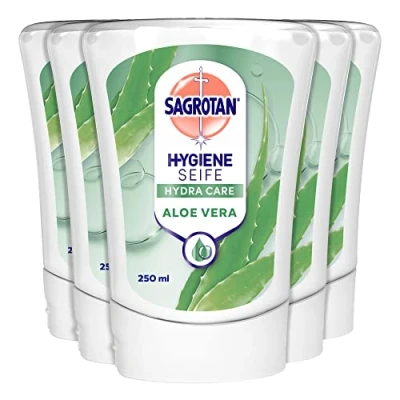 Afbeelding van Sagrotan No Touch Navulling Aloë Vera voor de automatische zeepdispenser 5 x 250 ml handzeep