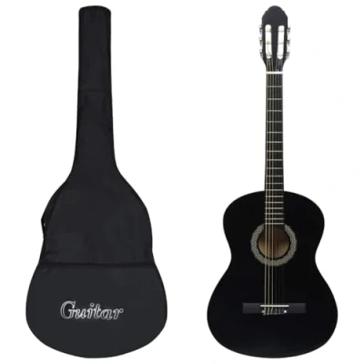 Afbeelding van vidaXL 12 delige Gitaarset klassiek beginner 4/4 39&quot; zwart