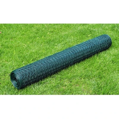 Afbeelding van vidaXL Kippengaas 25x1 m met PVC coating groen