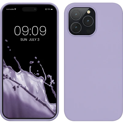 Afbeelding van kwmobile telefoonhoesje geschikt voor Apple iPhone 14 Pro Max Hoesje met siliconen coating Smartphone case in lavendel