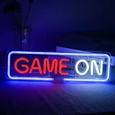 Afbeelding van Game On Neon Sign, Gaming Signs voor Wanddecoratie, Lights Signs, LED Light Up Sign met USB Powered Room, Competition Game, Zone