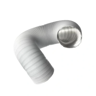 Afbeelding van Ø 125mm Flexibele Luchtkanaal voor Afzuigkap, Airconditioner, Wasdroger 1.5m Semi stijve Uitlaatslang Ventilatiekanalen Aluminium Wit