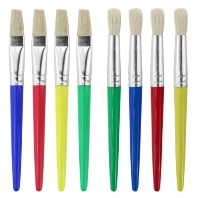 Afbeelding van 8 stuks penselen voor kinderen, schilderkwasten kleurrijk, schilderkwast, set acrylverf, olieverf, aquarel, beginners, kunstenaars