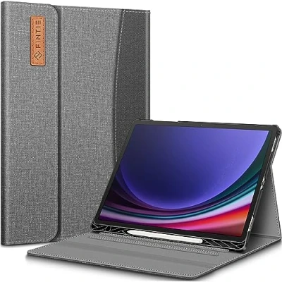 Afbeelding van FINTIE Hoesje voor Samsung Galaxy Tab S9 Plus 12,4 inch 2023 Model (SM X810/X816/X818) met ingebouwde S penhouder, portfolio meerdere hoeken en zak automatisch slapen/wake, grijs