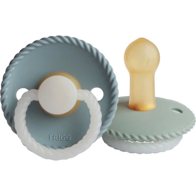 Afbeelding van FRIGG Rope Night Fopspeen Stone Blue / Sage 6 18 Mnd 2 Stuks