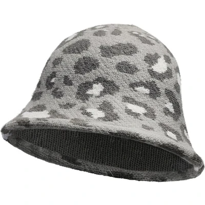 Afbeelding van Bucket Hat Soft Panter Patroon Zwart Beige Licht Grijs