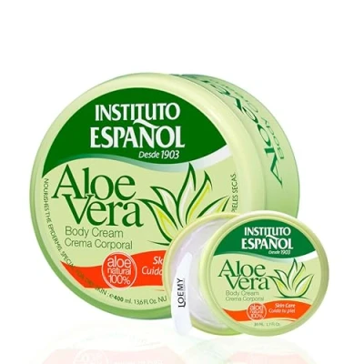 Afbeelding van Instituto Español Crema Corporal Aloe Vera, Lichaamscrème voor Gezicht en Handen, Hidratante Intenso natuurlijke dagverzorging dagelijks gebruik, set 430ml