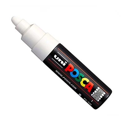 Afbeelding van Uni Posca PC 7M Marker Art Pen Grote Ball Tip, 5 5,5 mm Wit
