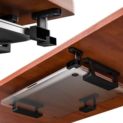 Afbeelding van Mobilefox Laptop ondertafel houder plank staander met valbeveiliging voor Notebook MacBook 0 35 mm zwart