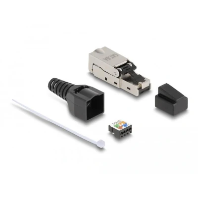 Afbeelding van Delock RJ45 Stecker zu LSA mit Knickschutztülle und Staubschutz Cat.6