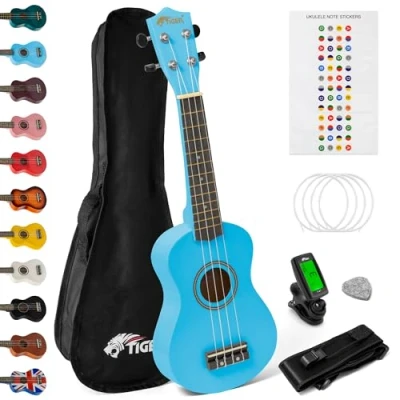 Afbeelding van TIGER Sopraan Ukulele Kit Beginners Packs (blauw)