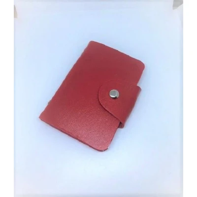 Afbeelding van Luxe lederen creditkaart/pasjeshouder. Rood.