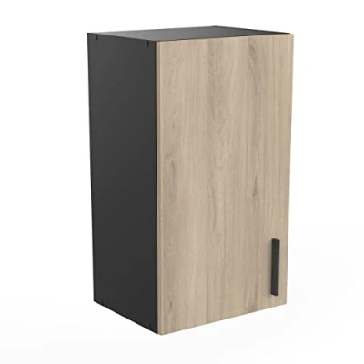 Afbeelding van Demeyere Hoge keukenkast 1 houder gemaakt in Frankrijk, bewerkt hout, KRONBERG/mat zwart, L 40 x D 30 H 70 cm