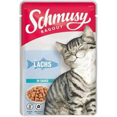 Afbeelding van Schmusy Ragout in Saus Kattenvoer 22 x 100 g Zalm