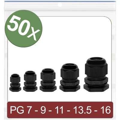Afbeelding van Quadrios 24CA388 Wartel PG7, PG9, PG11, PG13.5, PG16 Polyamide Zwart 50 stuk(s)
