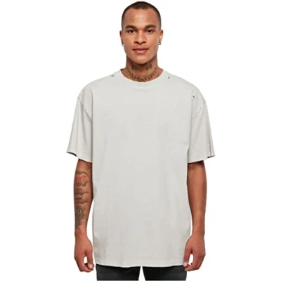Afbeelding van Urban Classics Distressed Tshirt basic, Heren, Maat: Medium, Lightasphalt