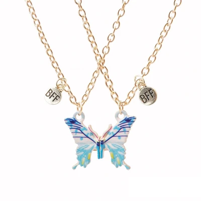 Afbeelding van Kasey Vriendschapsketting Blauwe Vlinder BFF Ketting Voor 2 Vriendschapskettingen Vriendschap Cadeau Goudkleurig