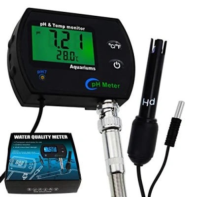 Afbeelding van 2 in 1 Combo pH &amp; Temperatuur Meter Water Kwaliteit Tester Vervangbaar BNC Elektrode voor Aquaria Hydrocultuur Tanks Aquacultuur Laboratorium