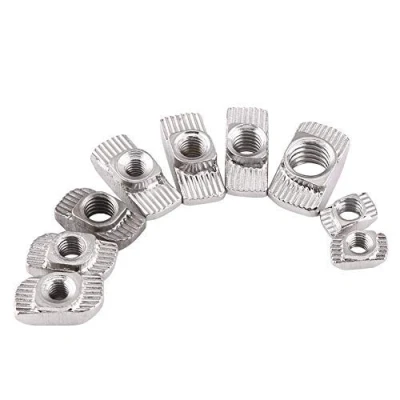 Afbeelding van Set Glijdende T Moeren Europese Norm In Verzinkt Koolstofstaal Voor Aluminium Profiel (EU20 M5 x 10 Mm 6 Mm)