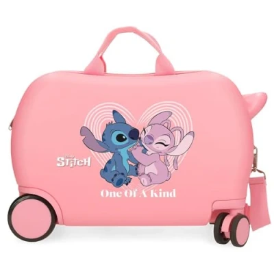 Afbeelding van Stitch Rolling Suitcase 4 Wheels Pink