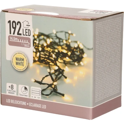 Afbeelding van LED verlichting 192 LED&#039;s warm wit op batterij