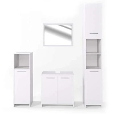 Afbeelding van Vicco Badkamermeubel set Kiko, Wit, 4 delen