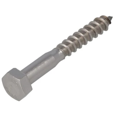 Afbeelding van Hoenderdaal Houtdraadbout rvs/A2 10x50mm (doos a 50 stuks) Din571