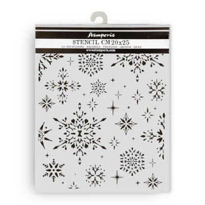 Afbeelding van Stamperia Thick Stencils for Scrapbooks, Albums, Cards, Bullet Journalling, and More, Flexible Material, Easy to Clean, Perfect Hobbies, Crafts Gifting (The Owl’s House, Snowflakes)